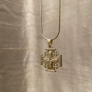 🔯Jerusalem Sterling Silver Cross Pendent & Chain